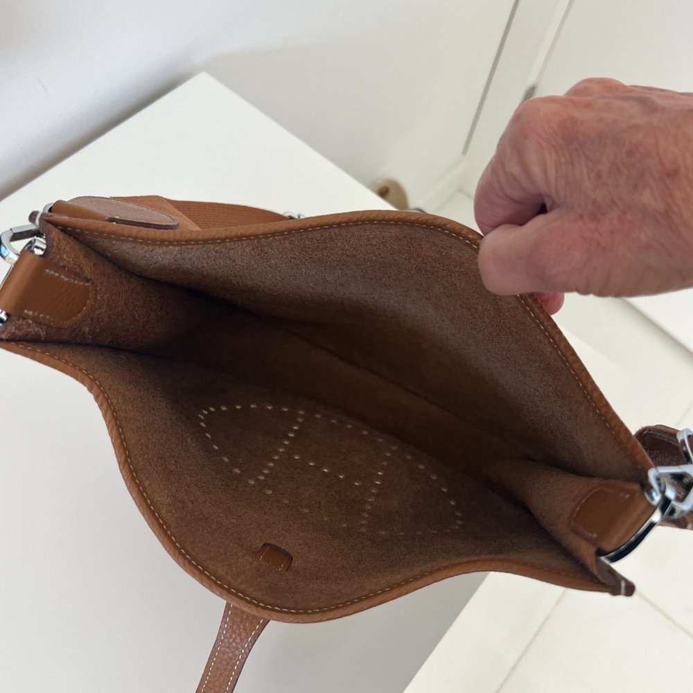 Evelyne III PM Gold Clemence Bag w/ Silver Hardware - Picture 15 of 16